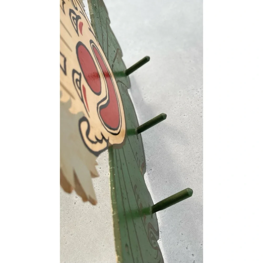 Vintage Wooden Kitschy Clown Wall Hanging Ring Toss Peg Game Novelty Retro Decor